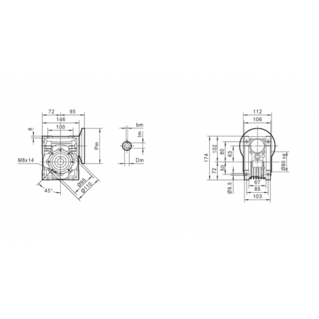 MOCNA PRZEKŁADNIA SILNIKA ELEKTRYCZNEGO 90B5 I=15